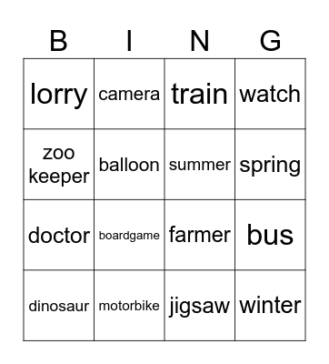 Bingo! Bingo Card