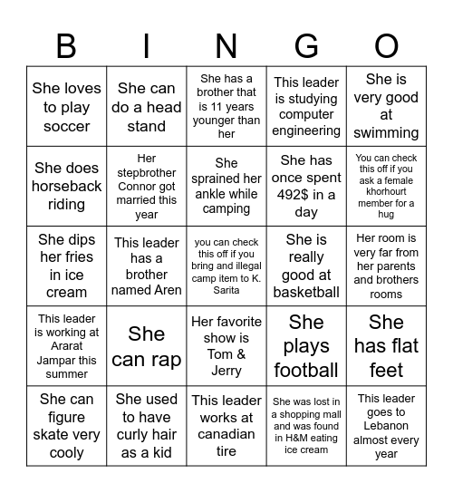 EXPLO Bingo Card