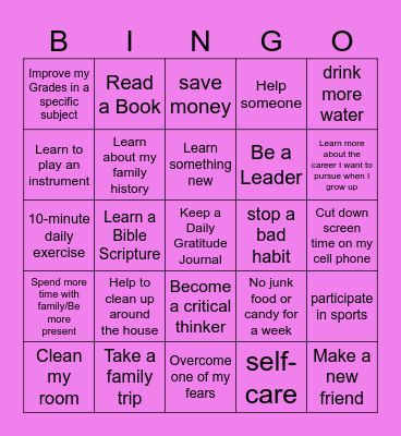 2024 Goals Bingo Card