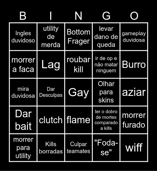 Bingo do funxeca Bingo Card