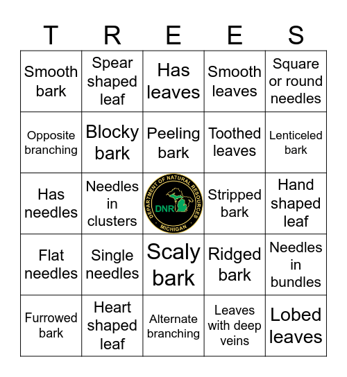 Trees in the Porkies Bingo Card