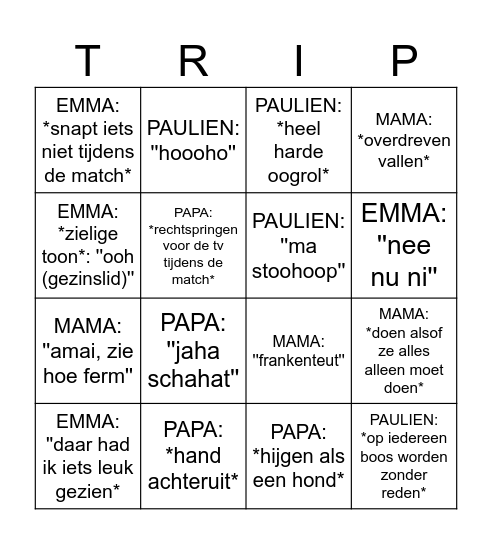 Bingo Kroatië Bingo Card