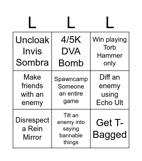 LOSERWATCH Bingo Card