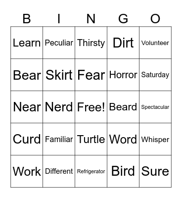 Purple Shirt Bingo Card