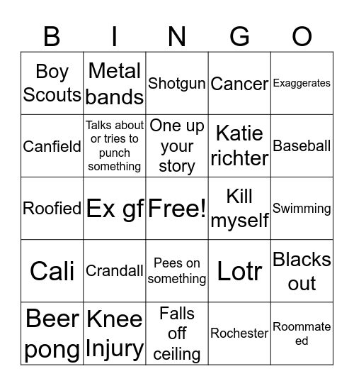T rav Bingo Card