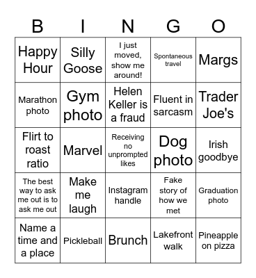 Hinge Bingo Card