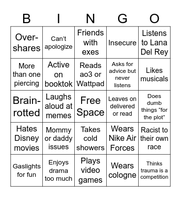 Red Flag Bingo Card