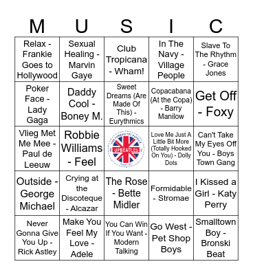 GAY TOP 100 1.9 Bingo Card