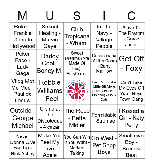 GAY TOP 100 1.9 Bingo Card