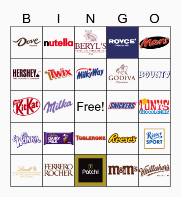 Chocolate Bingo Card