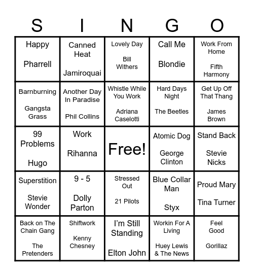 M&S Team Work Day Bingo Card