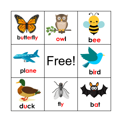Things That Fly Bingo Card