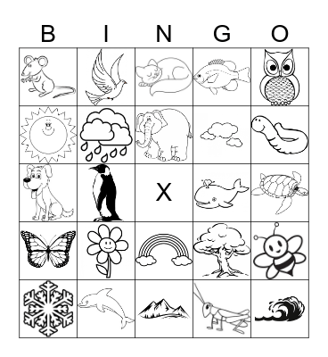 Nature Bingo Card
