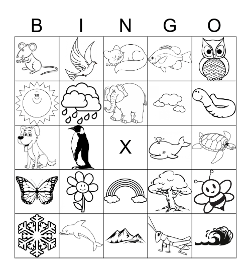 Nature Bingo Card