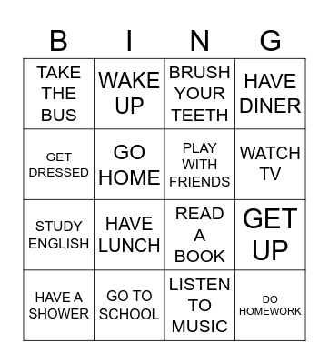 Daily Routine Bingo Card