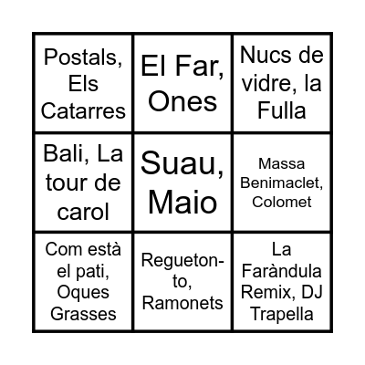 BINGO MUSICAL Bingo Card