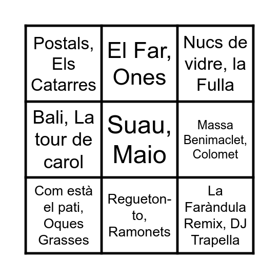BINGO MUSICAL Bingo Card
