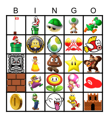 SUPER MARIO Bingo Card