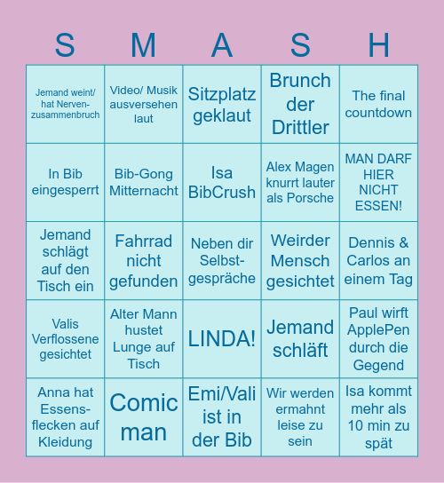 BIBINGOOO Bingo Card