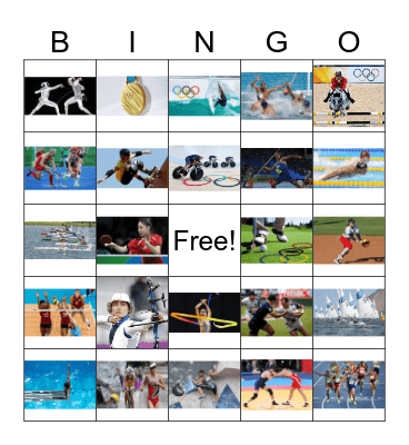 Summer Olympics Bingo Card