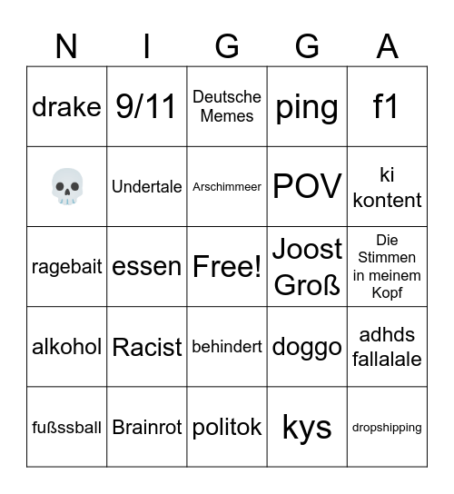 Tiktok Bingo Card