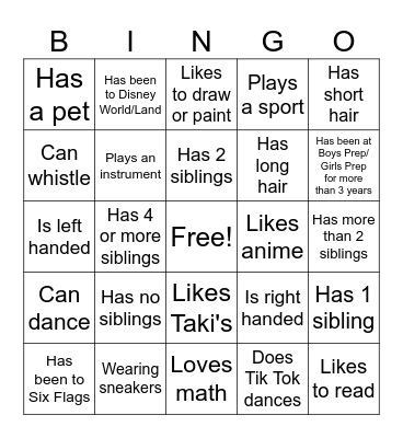 Summer boost Bingo Card