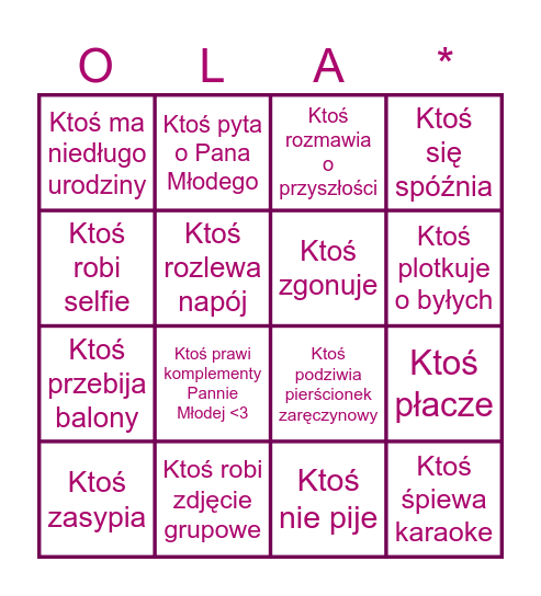 Panieński Oli - 03.08.2024 Bingo Card