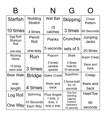Core Explore Bingo! Bingo Card