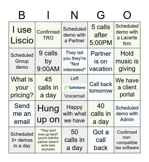 Stars and Stripes Bingo Card