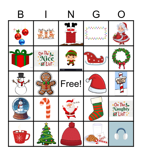 Christmas in July Bingo Card