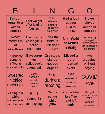 OFFICE BINGO Card