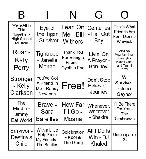 Test Bingo Card