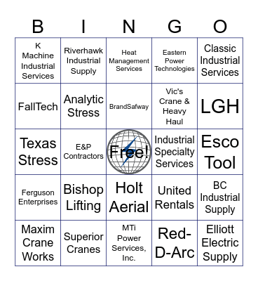 VENDOR FAIR BINGO Card