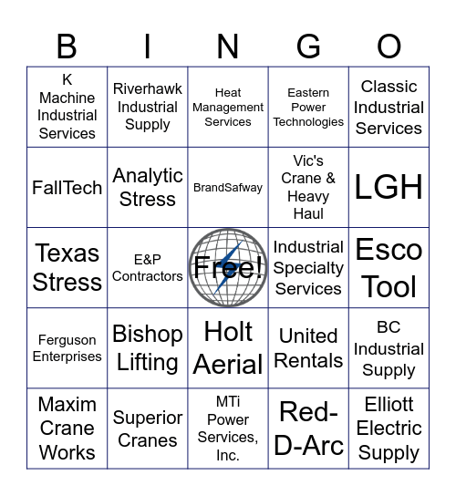 VENDOR FAIR BINGO Card