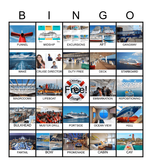 Cruise Terms Bingo Card