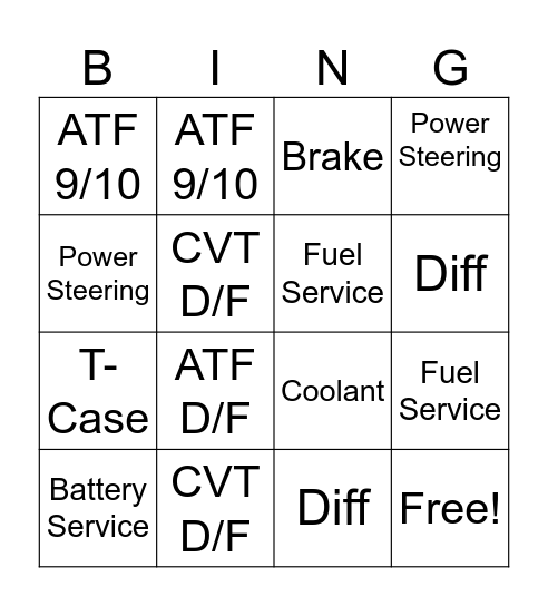 Basney Bingo TECHS Bingo Card