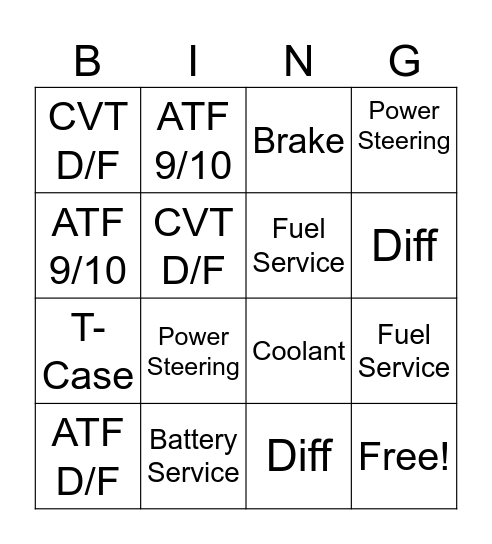 Basney Bingo TECHS Bingo Card