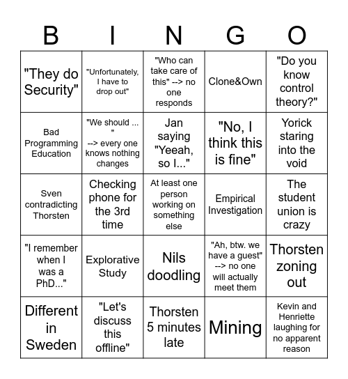 SCRUM/Teaching Bingo Card