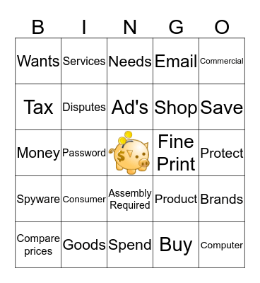 CONSUMER BINGO  Bingo Card