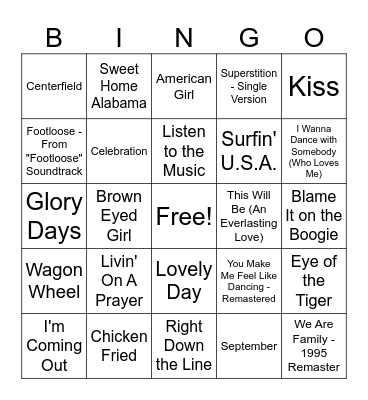 4th of July Party Bingo Card