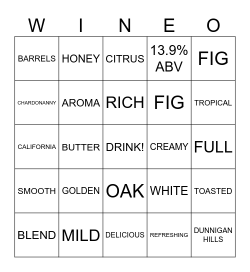 MATCHBOOK Bingo Card