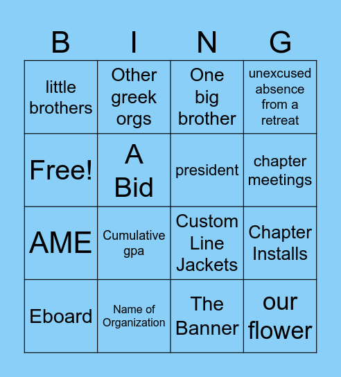 POLICY QUIZ Bingo Card