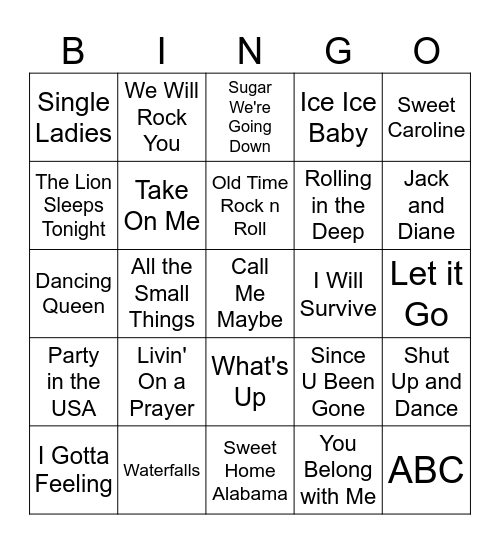 Sing Along with Singo Bingo Card