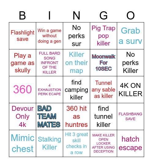 Bingo By Daylight Bingo Card