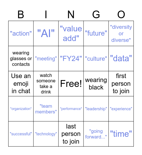 BMO Bingo Card