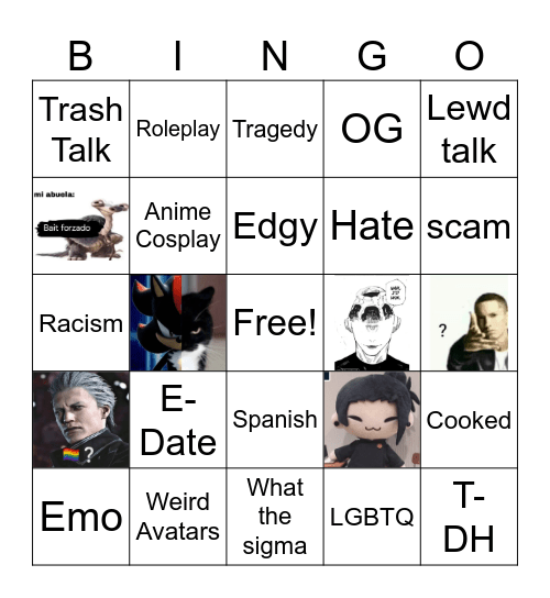 Brainrot Bingo Card