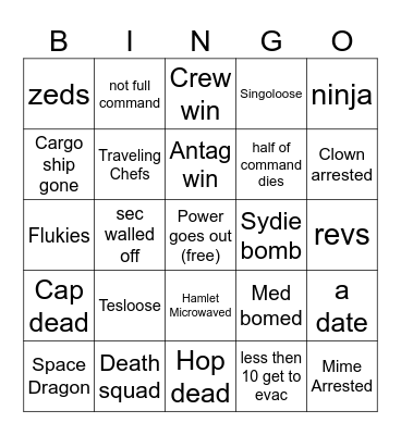 SS14 Bingo Card