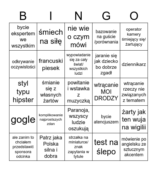 Sprawdzam Jak Bingo Card