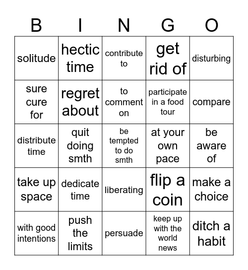 Bingo revision Bingo Card