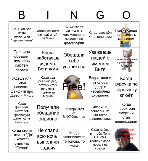Как понять, что ты в Тандере Bingo Card